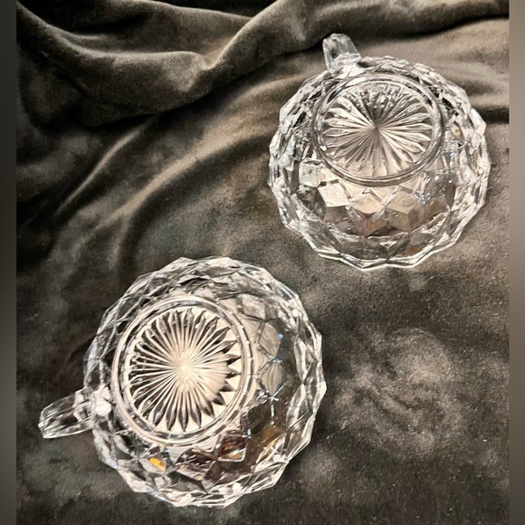 Fostoria American Cubist Nappy Bowls Set of 2 Crystal Snack Cups Soup Votive MCM - Picture 5 of 14